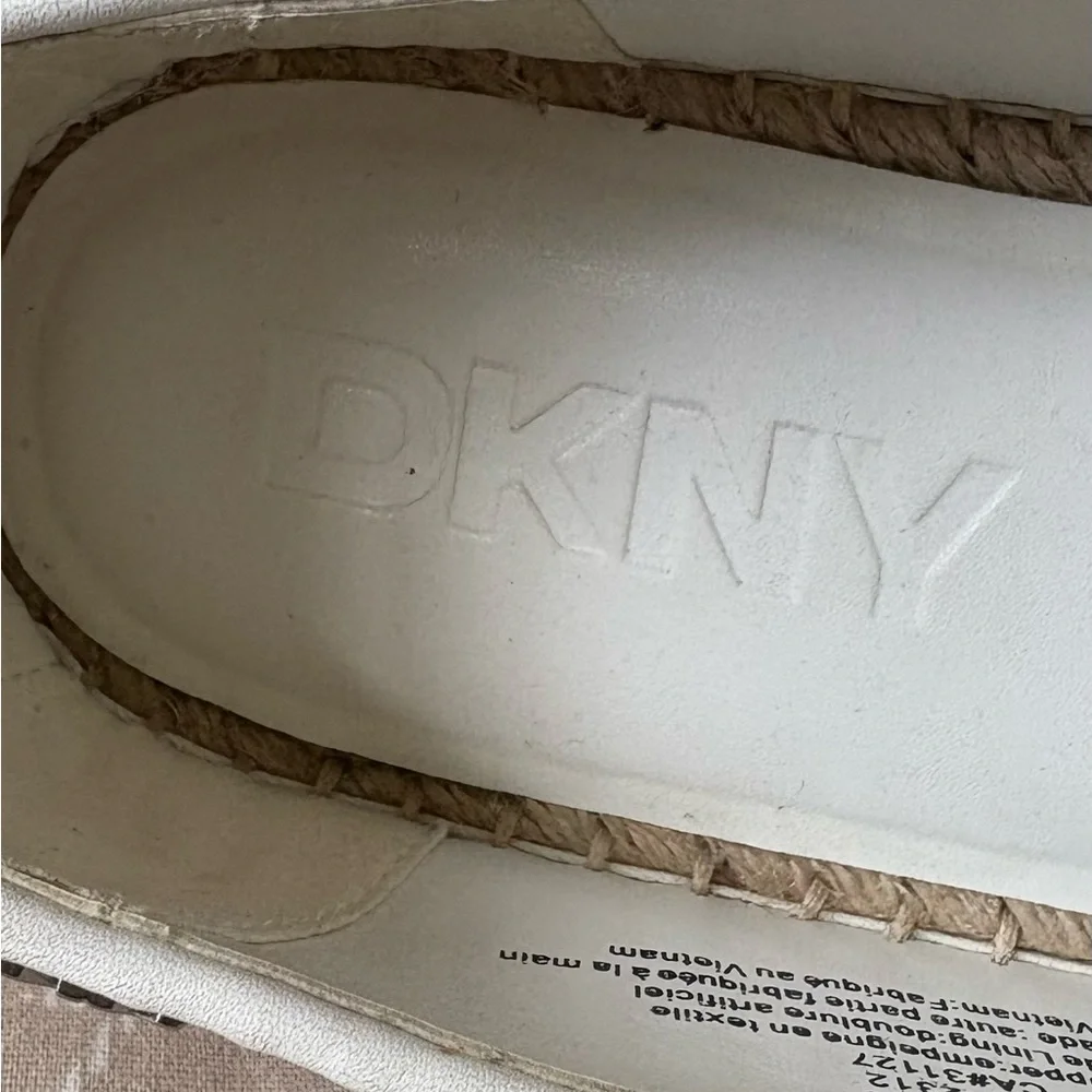 DKNY White Espadrille Flats